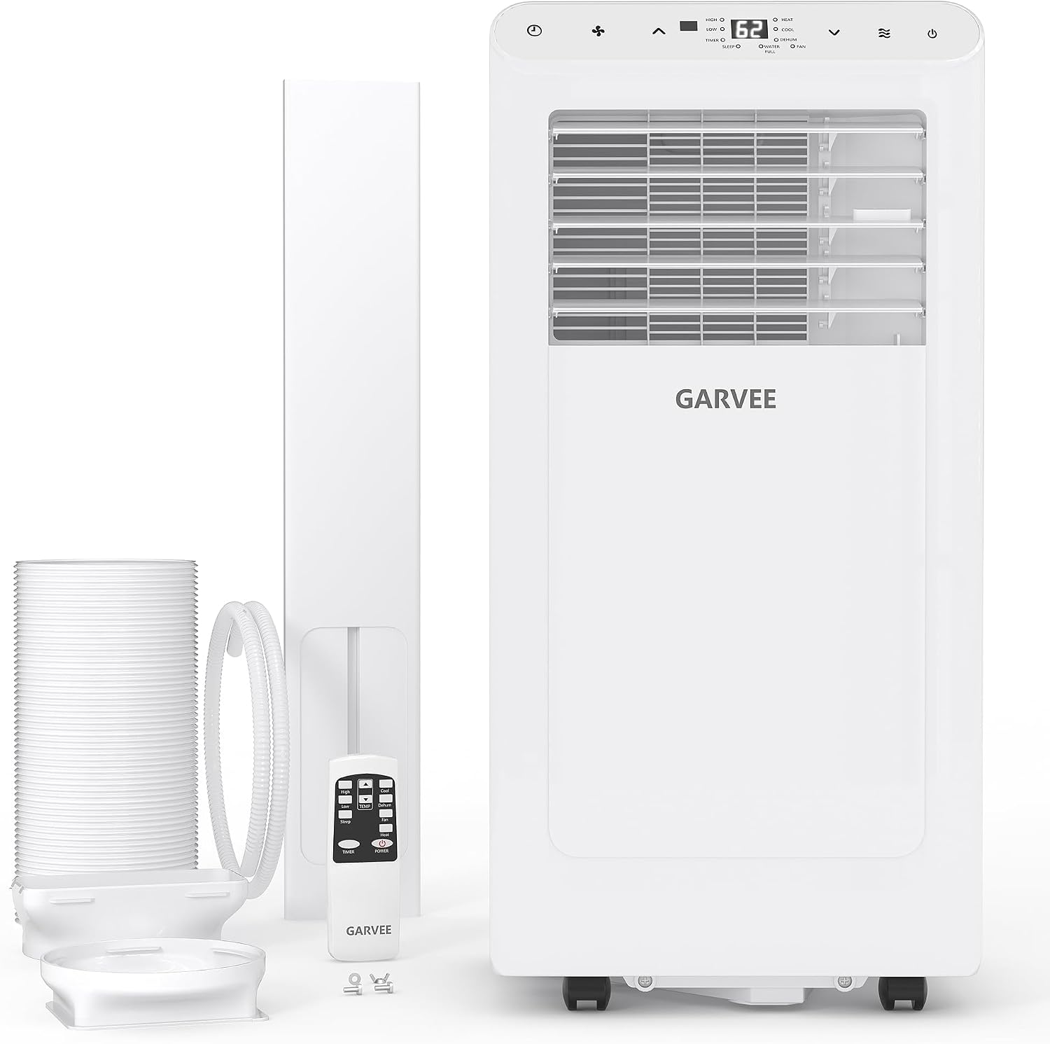 8000 BTU Portable Air Conditioner 3-in-1 AC Unit | 3-in-1, Up to 350 Sq.Ft., Cool, Fan & Dehumidifier, 24H Timer & Remote, Installation Kit Included