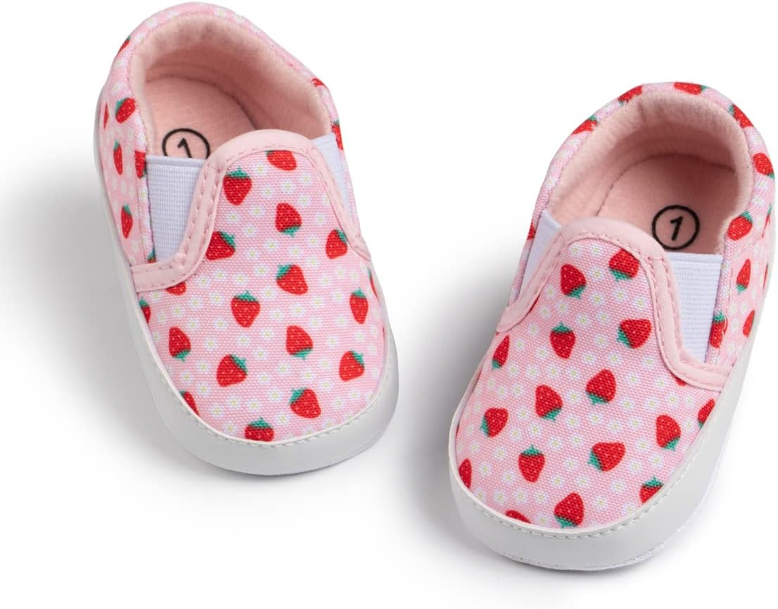 Infant Baby Boys Girls Canvas Sneaker Toddler Slip On Anti Skid Newborn First Walkers Candy Shoes for 0-18 Months