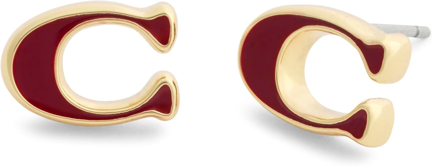 Signature C Enamel Stud Earrings