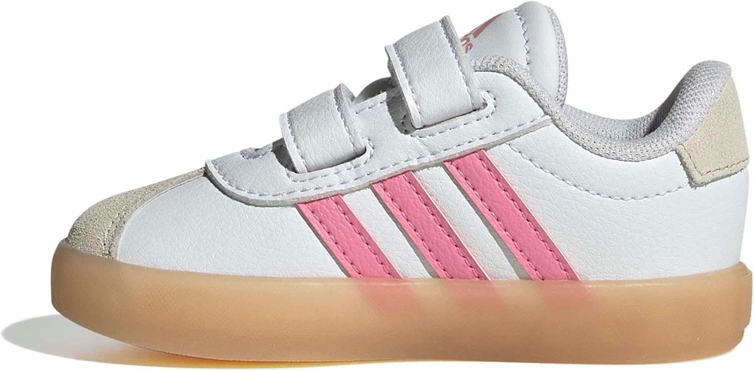 adidas Boys Vl Court 3.0 Slip On Sneakers Shoes Casual - Pink, White