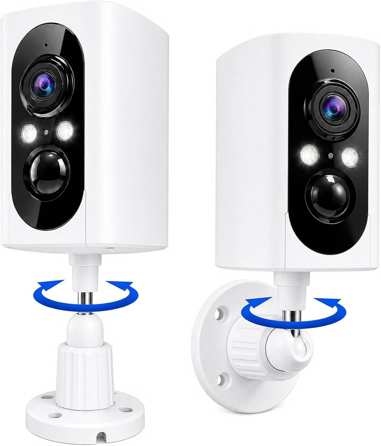355° Pan Rotate Cameras 2 Pack, 2K Video, Security Cameras Wireless Outdoor | Motion Detect & Record & Alert, SD/Cloud Storage, Color Night Vision, 2-Way Talk, 2.4G WiFi, IP65 Waterproof, Indoor& Outd