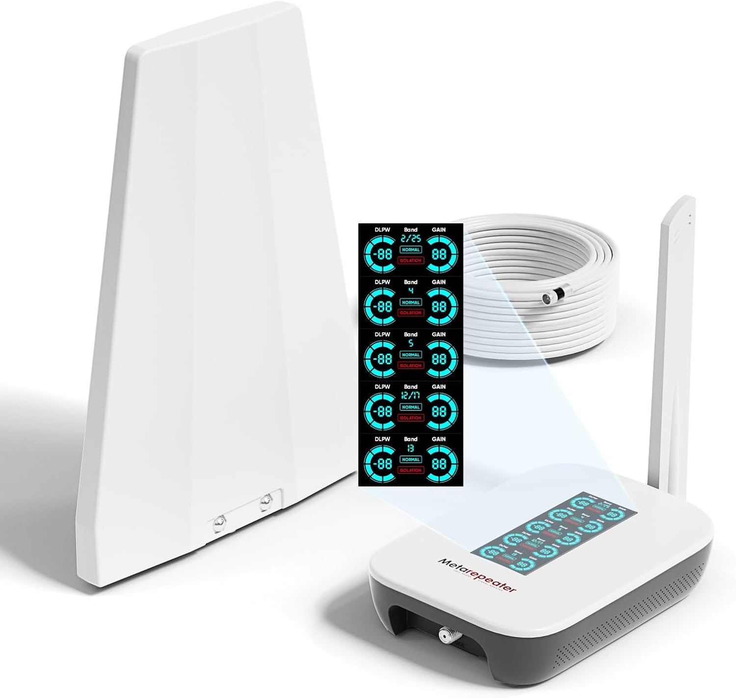 Home Cell Phone Signal Booster with Smart LCD Display | Enhances Weak Cellular Signals Up To 5,000 Sq. Ft. Compatible With Major U.S. Carriers Including Verizon, AT&T And T-Mobile.