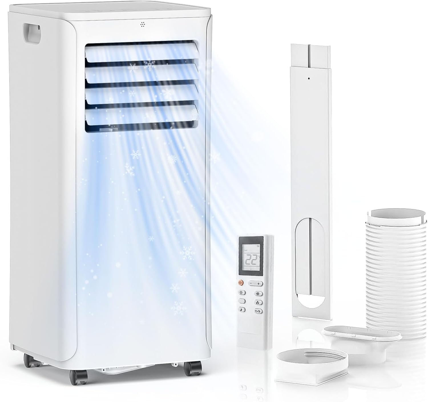 Portable Air Conditioner - 12,000 BTU 3-in-1 Cooling Unit with Dehumidifier, Fan & AC Modes - Ac Units Cools Up to 550 Sq.Ft - 24-Hour Timer, Remote Control & Window Kit Included