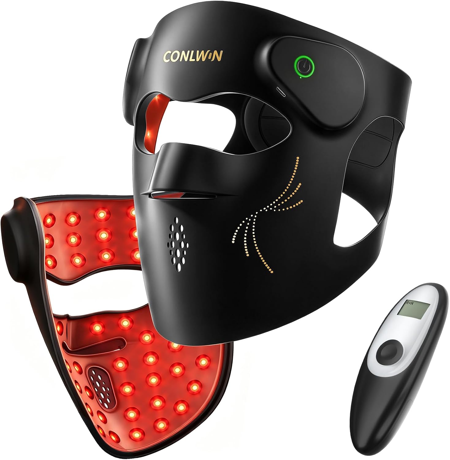 4D Cordless Red Light Therapy Mask for Face, 9 Modes with 850nm NIR | 300g Ultra-Light LED Face Mask for Acne & Anti-Ageing, 280 LEDs, Rechargeable, Home Travel Skincare Gift for Women Mom