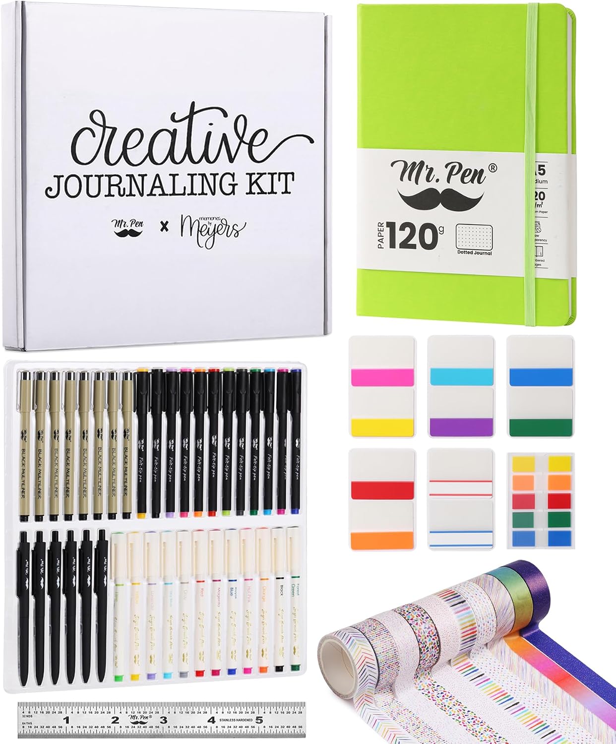 Mr. Pen- Creative Journaling Kit, 300-Piece Set for Bullet Point Journaling | Includes Notebook, Pens, Markers, Washi Tape & Tabs, Giftable Journaling Supplies for Beginners & Pros
