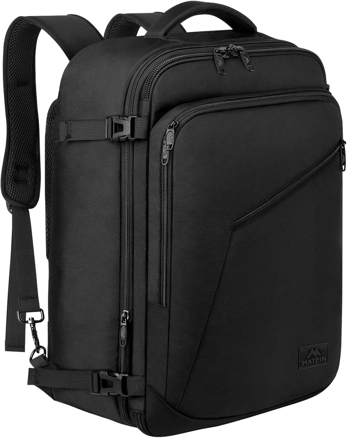 MATEIN Carry on Backpack, Extra Large Expandable Travel Backpack for Men | Airplane Approved, Weekender Bag for Women, mochila de viaje, Water Resistant, Lightweight Daypack for Flight, 40L, Black