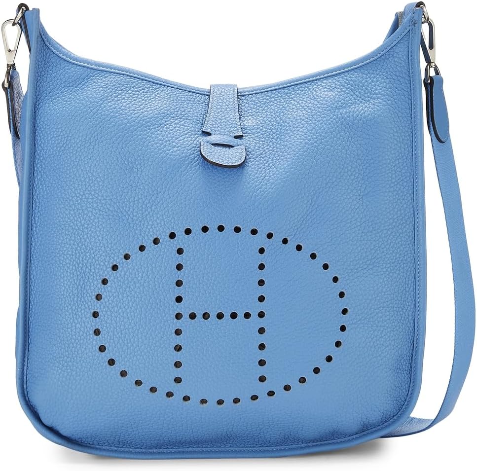 Hermes Women's Pre-Loved Blue Epsom Evelyne III PM Bag, Blue, One Size