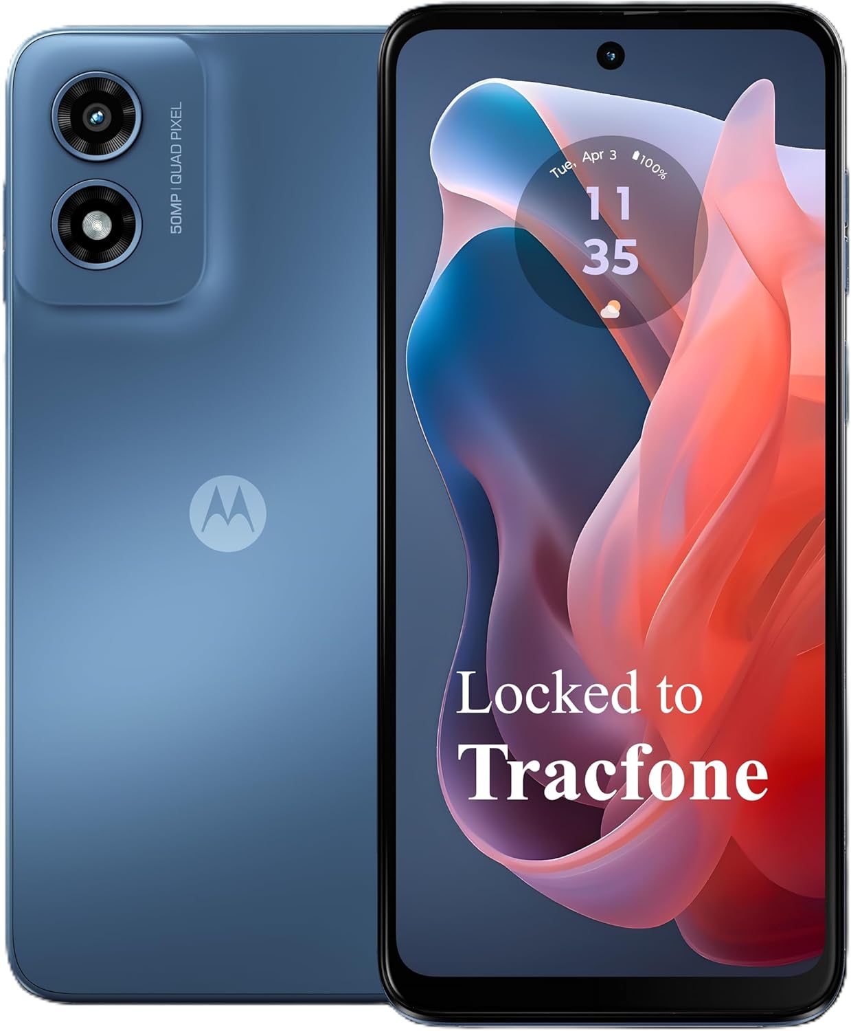 Tracfone Moto g Play 2024 Prepaid Phone with a 1-Yr Plan Included | Prepaid Smartphone with Full YR Plan Included bundled with 1500 Min/Text/Data for365 days of service - Locked to Tracfone