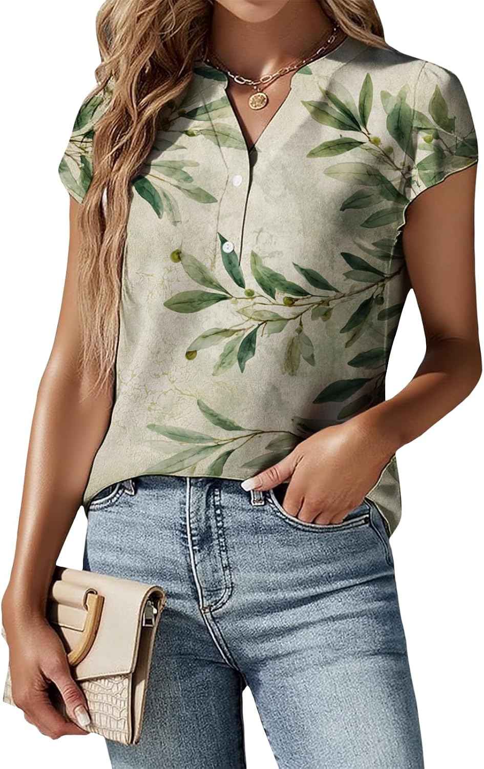 DMOYALA Summer Boho Tops Short Sleeve Boho Shirts Plus Size Outfits Fashion Clothing Resort Wear for Women 2026