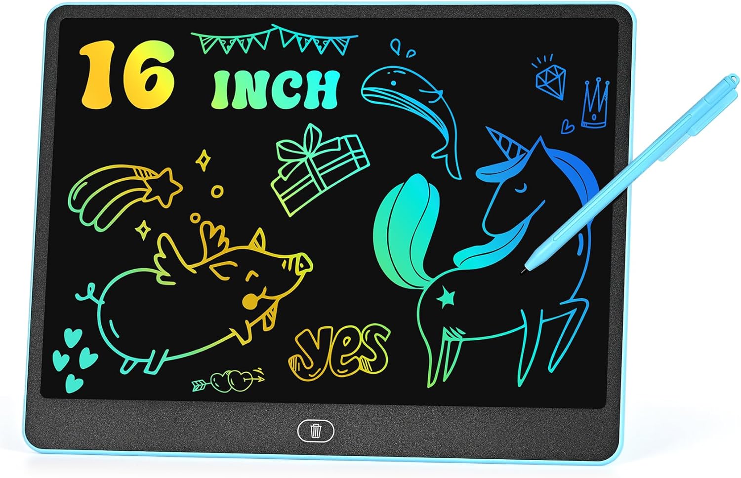 LCD Writing Tablet, 16 Inch Colorful Doodle Board Drawing Tablets for Kids, Toddler Educational Learning Toys for 3 4 5 6 7 8 Year Old Boys Girls Birthday Christmas Gift