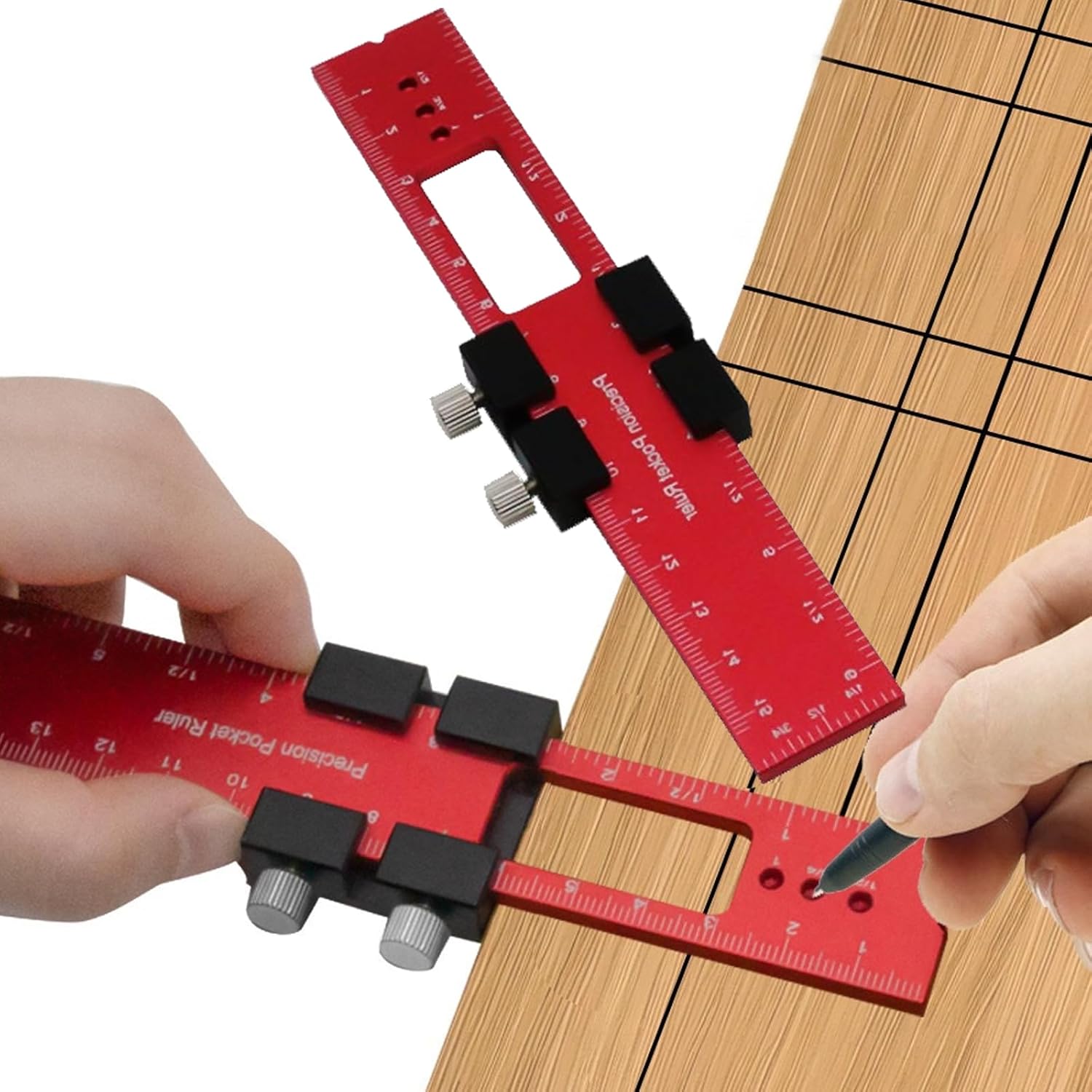 Metal Slide Stop Woodworking Marking Ruler Precision Pocket Rule, 160mm Measuring Working Scribing Measure Tools Metric Inch