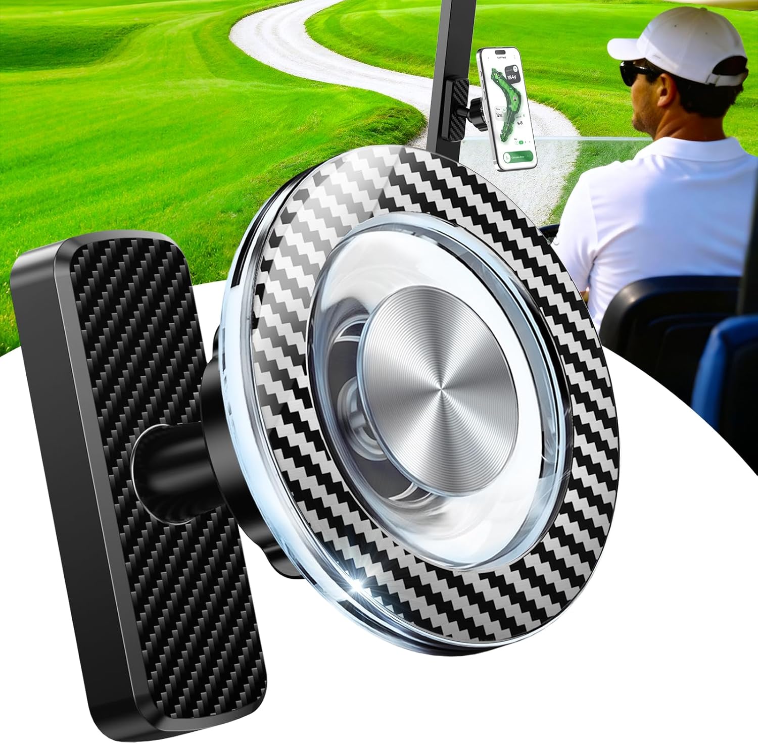 Magnetic Golf Cart Phone Holder, Golf Accessories for Men Golf Gifts Daddy | Premium Golf Cart Accessories For Men Dad Husband, Unique Magnet Phone Mount Holder, Golf Gift For Men, Car Accessory Fathe