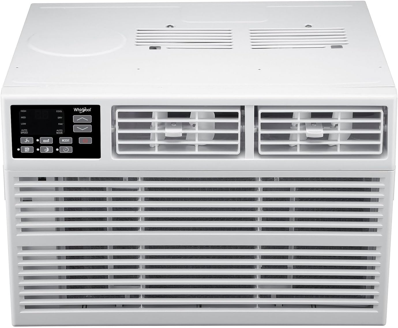 Whirlpool 15,000 BTU Window Air Conditioner with Dehumidifier, 115V, Window AC for Rooms up to 700 Sq. Ft., Living Room, Bedroom, or Kitchen, with Remote Control, Auto-Restart, and 24H-Timer, White