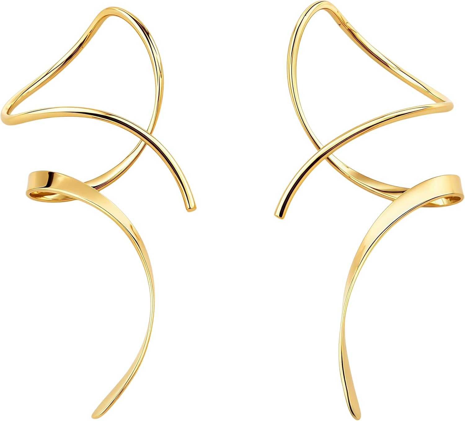 Earrings for Women Spiral threader earrings hand bent dangle earrings for women，suitable for gift giving, perfect for your birthday party, Christmas, gift giving.