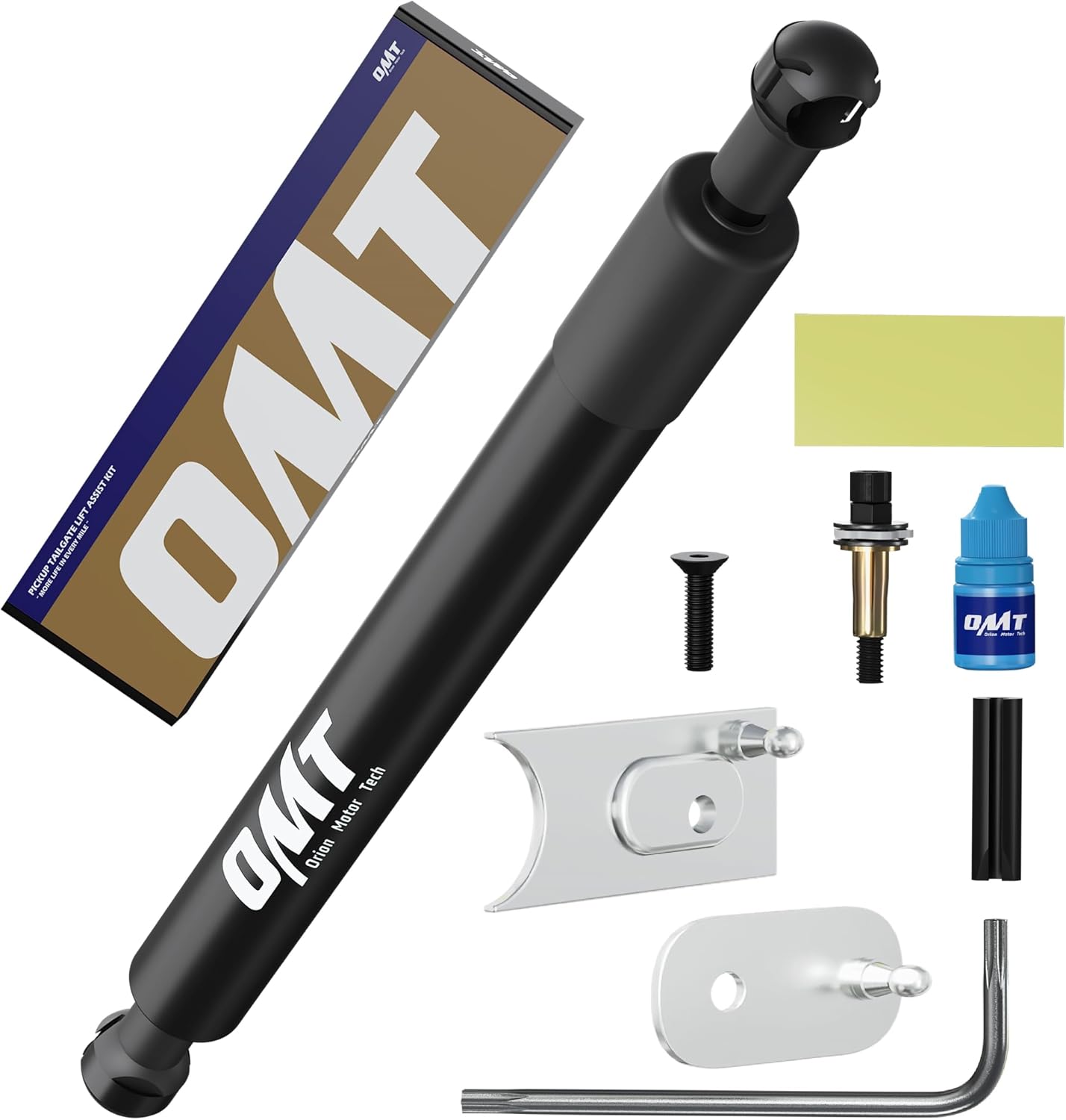 OMT Tailgate Assist Shock Compatible with 09-25 Ram 1500 2500 3500, Sliver | 43301, Driver Side Mounting, Gentle Lowering Control, Fast No Drill Setup, AISI 1045 Steel, Complete Accessories