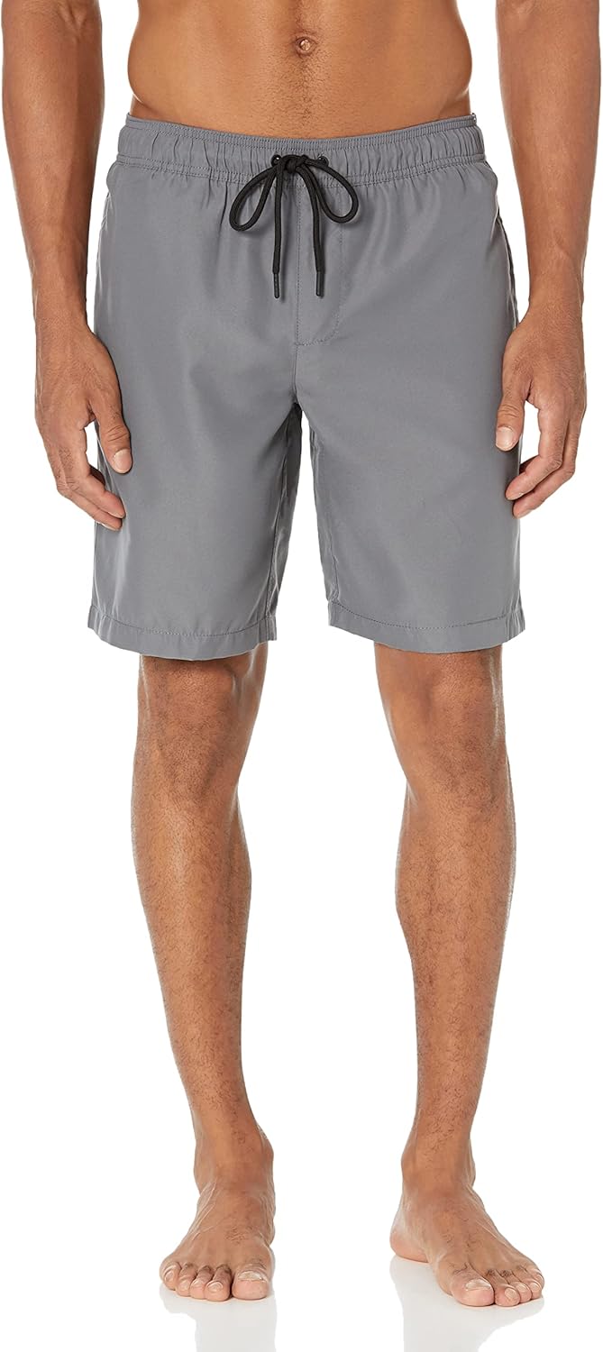 Amazon Essentials Men's 9" Swim Trunks with Mesh Lining, Pockets, Drawstring Closure