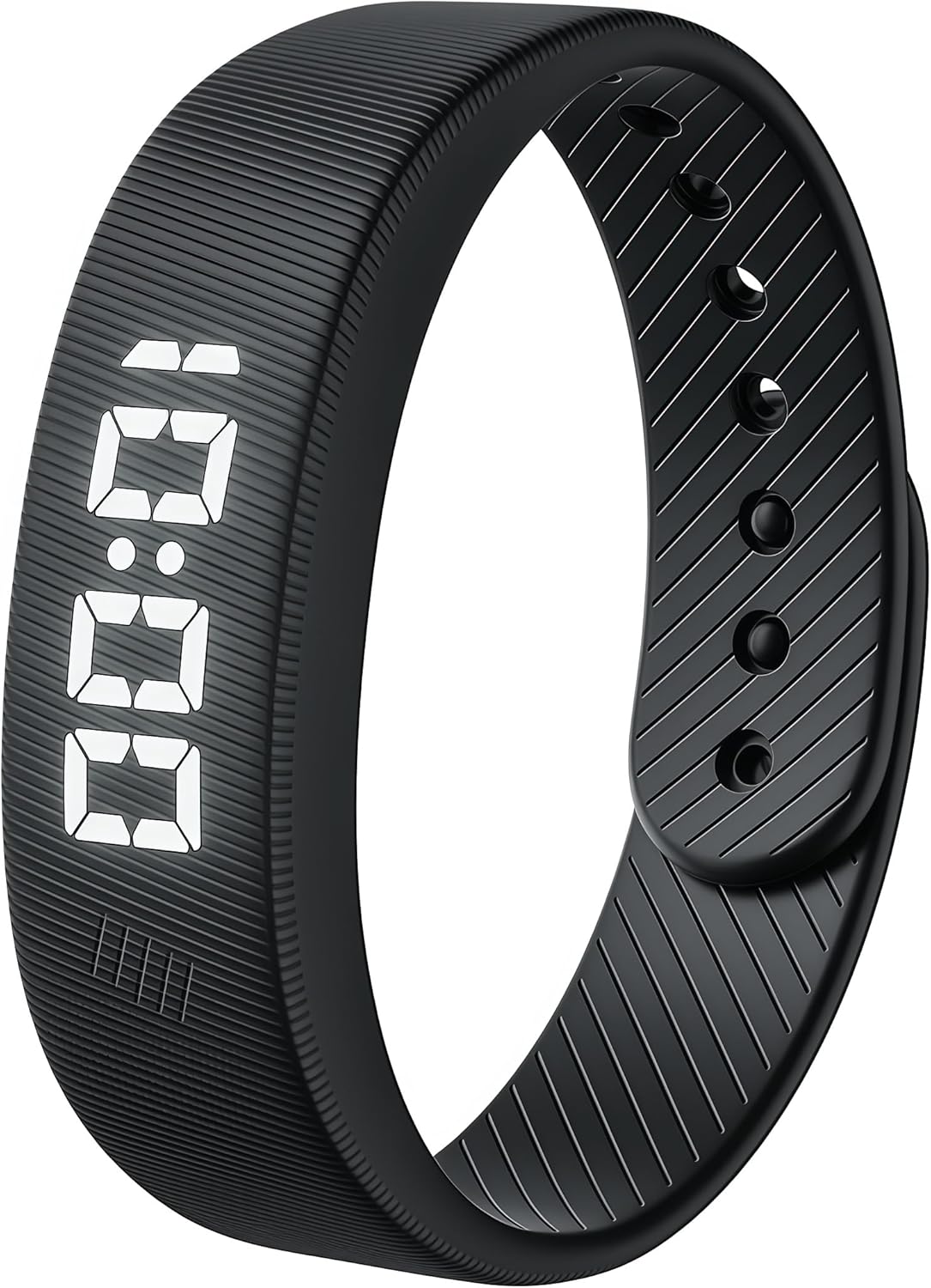 Gosasa Lightweight LED Digital Sport Watch Splash Resistant Pedometer with Vibrating Alarm USB Rechargeable Silicone Wristband for Men & Women (Black)