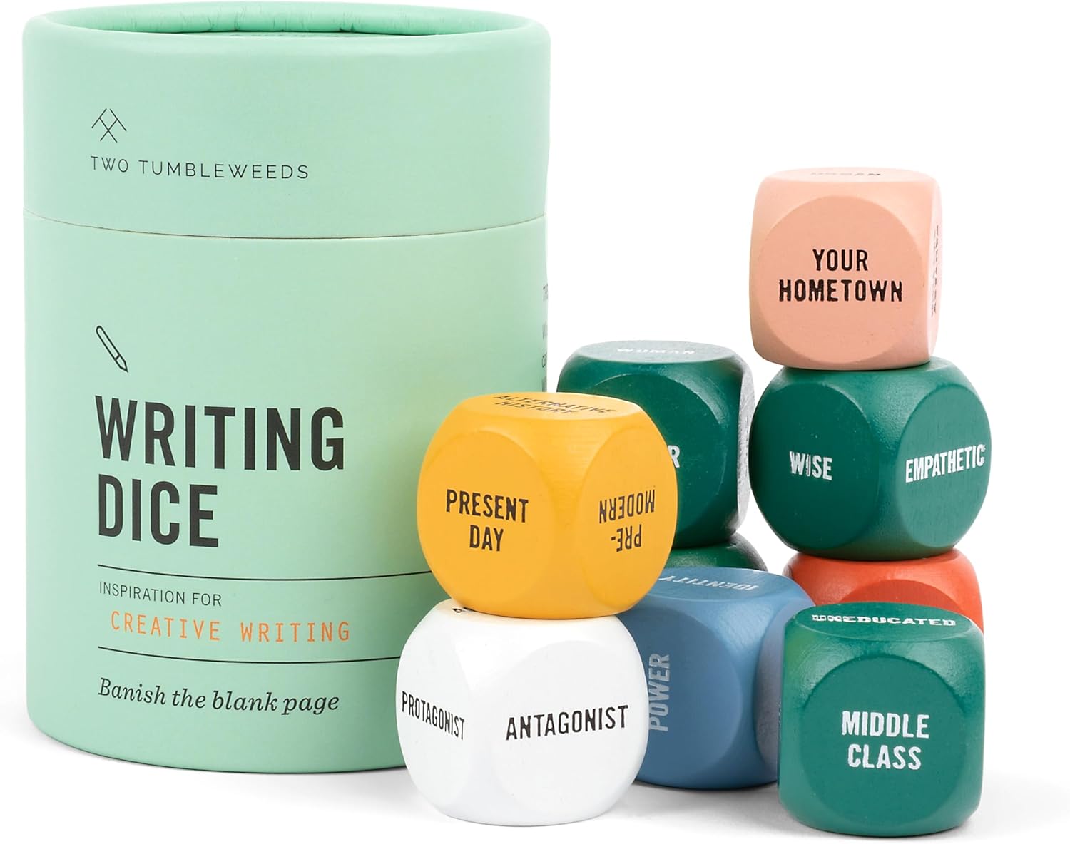 Two Tumbleweeds Writing Dice for Creative Writing — Beat Writer's Block | Story Prompt Dice for Teens & Adults | Gift for Authors, Teachers & Storytellers