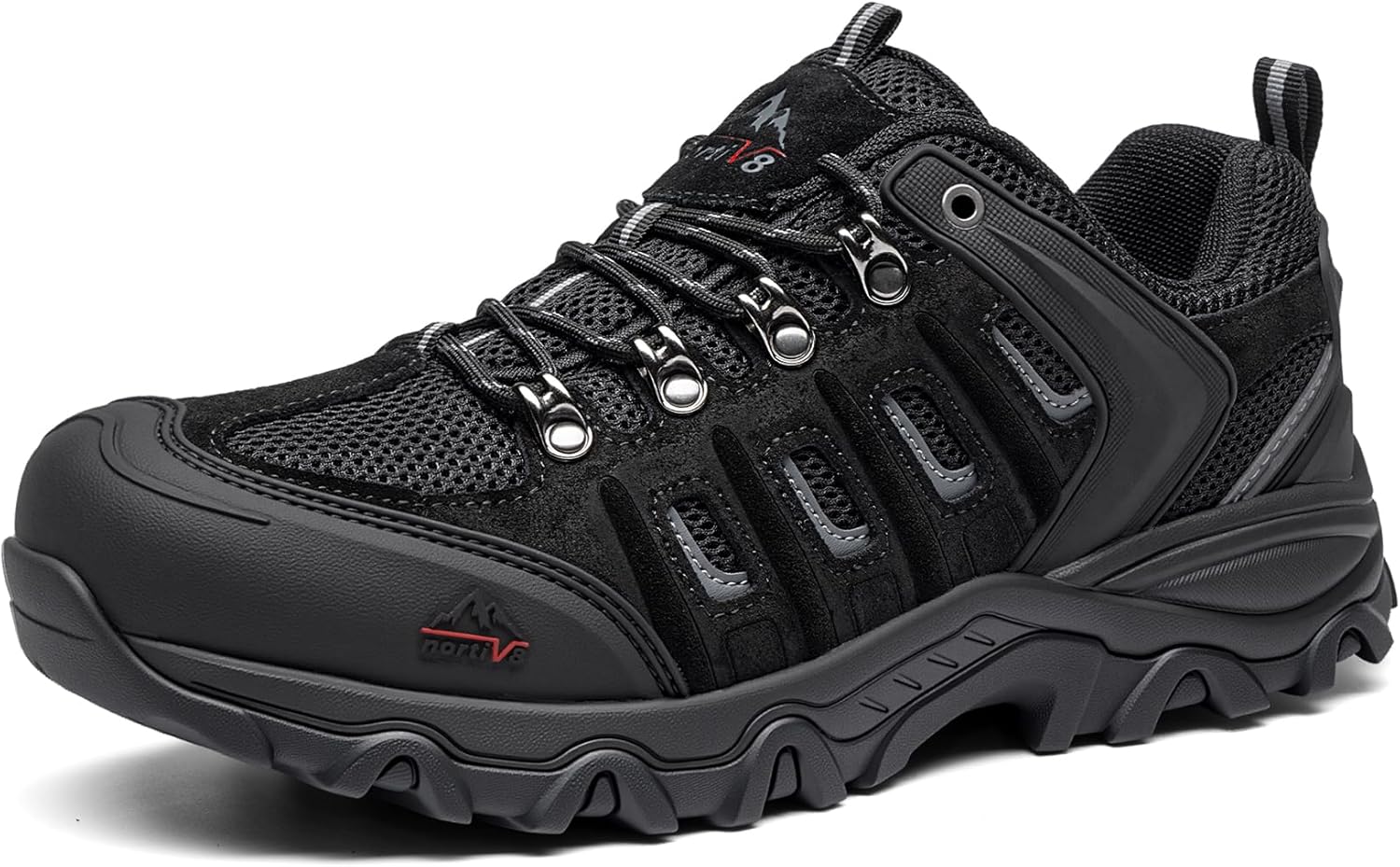 NORTIV 8 Men's Waterproof Hiking Shoes Leather Low-Top Hiking Shoes for Outdoor Trailing Trekking Camping Walking