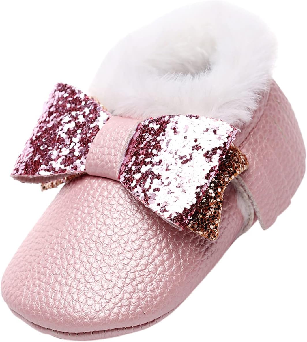 Toddler Snow Boots for Kids Outdoor Winter Shoes Anti-Slip Rubber Sole Sneakers Crib Shoes Anti-Skid Soft Snow Boots