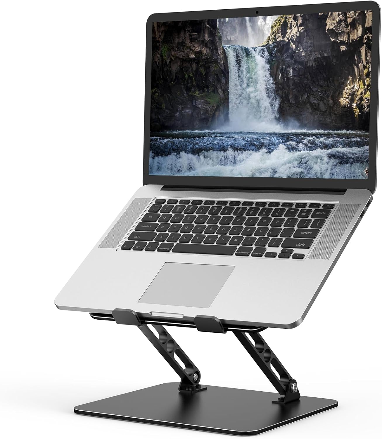 Adjustable Laptop Stand for Desk, Metal Laptop Riser Holder | Portable Desktop Book Stands, Foldable Ventilated Cooling Computer Notebook Stand Compatible with 10-15.6” Laptops, Tablets