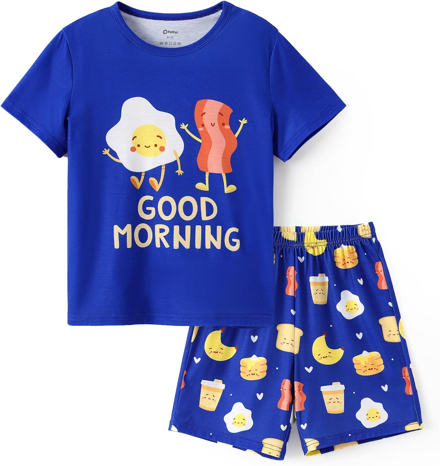 PATPAT Boys Pajamas 2 Piece PJs Set T-shirts with Shorts 6-12 Years | Graphic Pajama Set, Comfy Summer Nightwear, Soft Sleepwear for Kids, Casual Loungewear