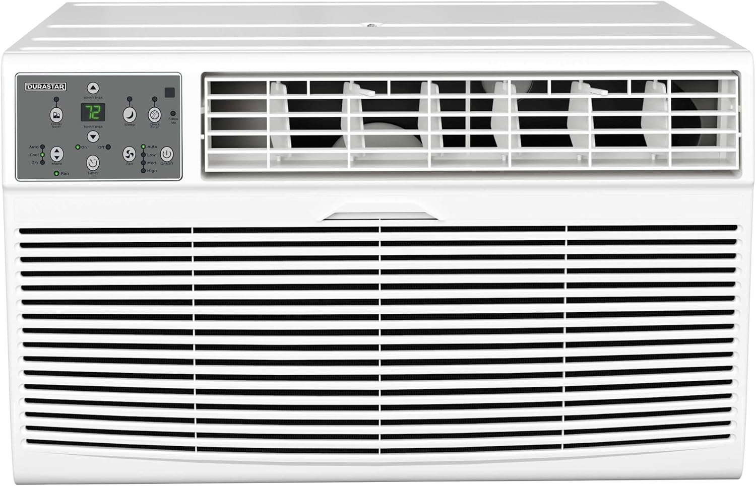 Durastar DRTHC142XNA1 14,000 BTU 208 / 230V Through the Wall Air Conditioner with 10600 BTU Supplemental Heating and Remote Control - White | 10600 BTU Supplemental Heating, Coverage area 700 square f