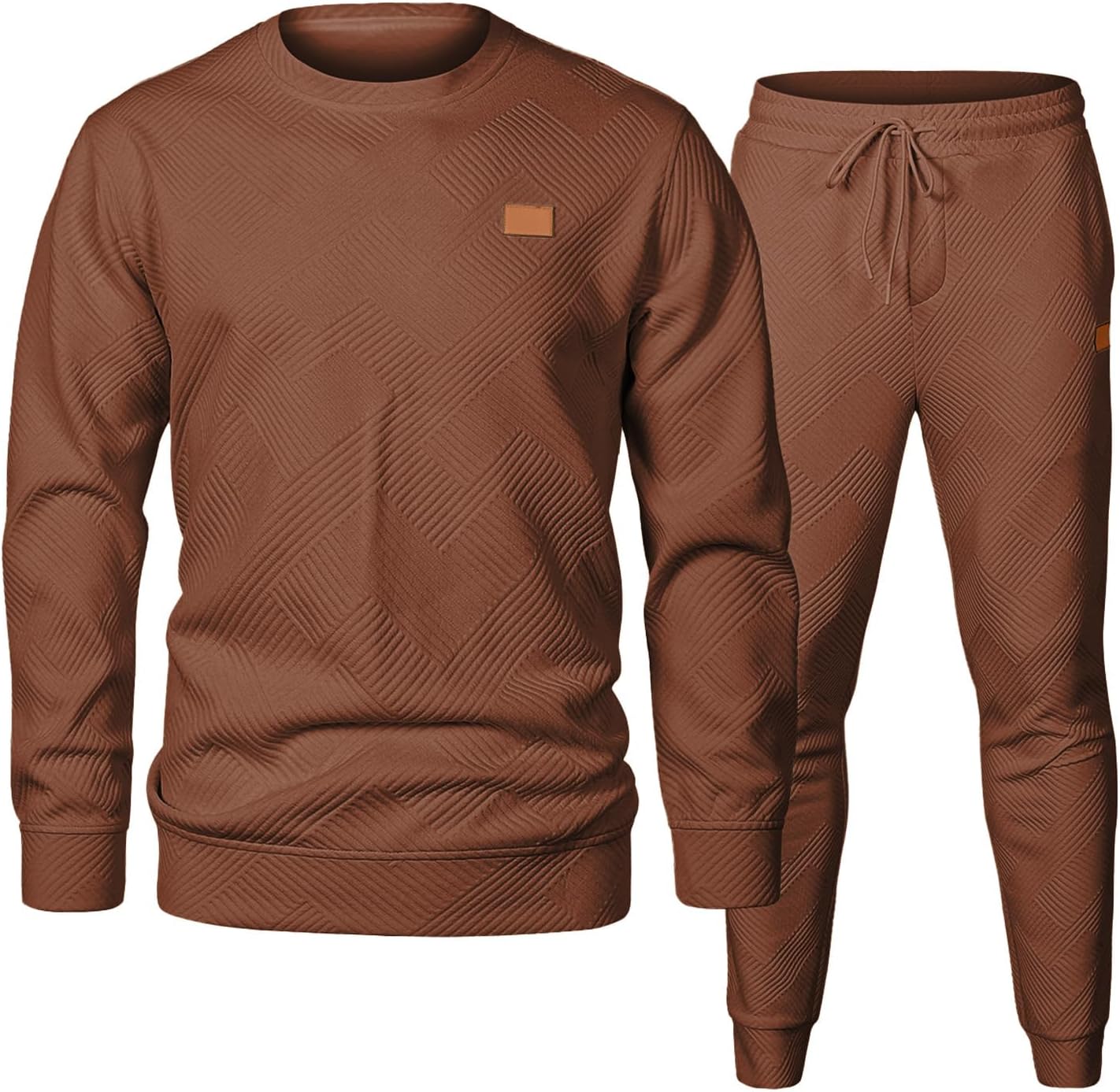 JMIERR Men's 2 Piece Outfits Knit Jacquard Pullover Sweatshirt Tracksuit & Joggers Sweatpants Sweatsuit Sets with Pockets