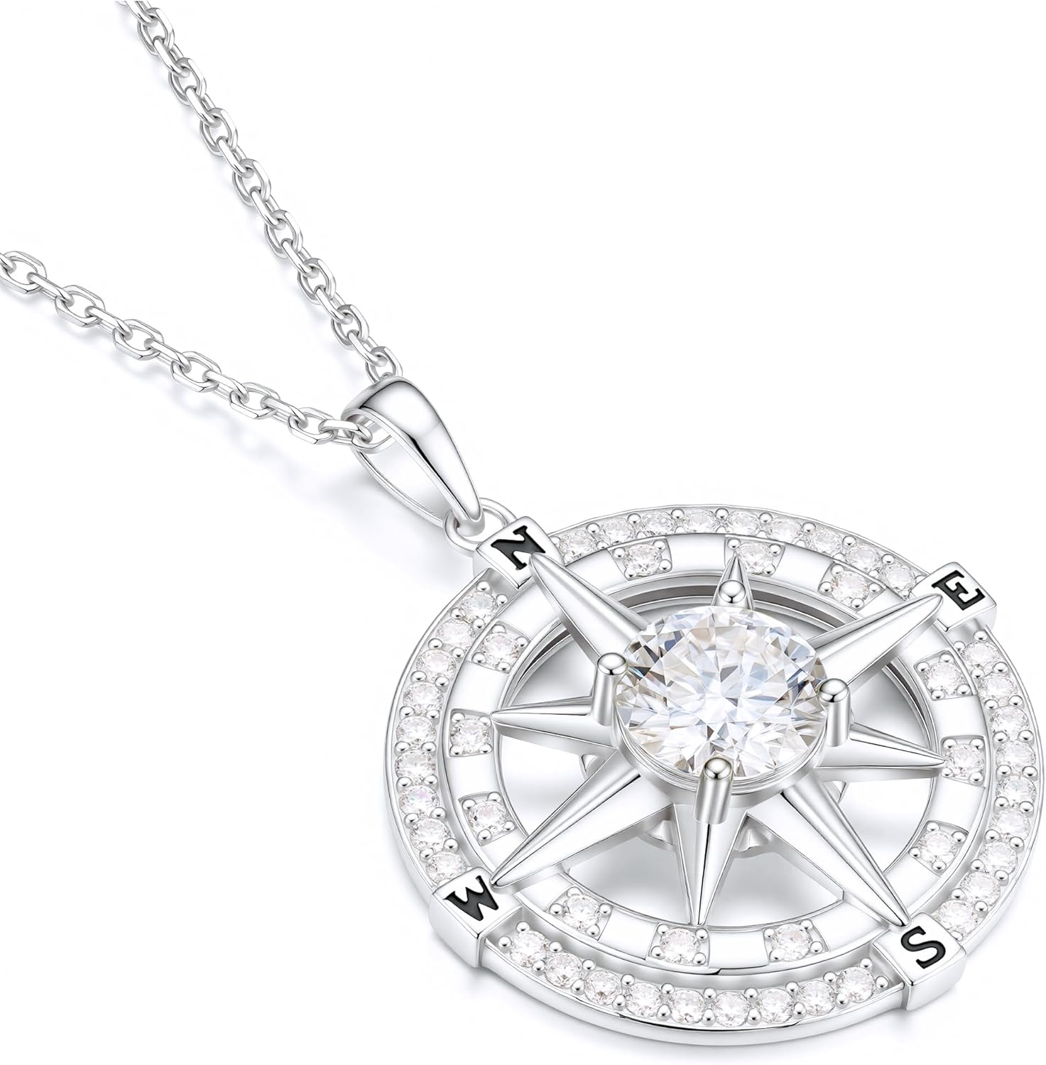 MOOSEA Graduation Gift for Her, 1-2CT Lab Created Moissanite Pendant Necklace 925 Sterling Silver with Rhodium Plating Anniversary Birthday Gifts for Women Wife Jewelry Graduation Gifts
