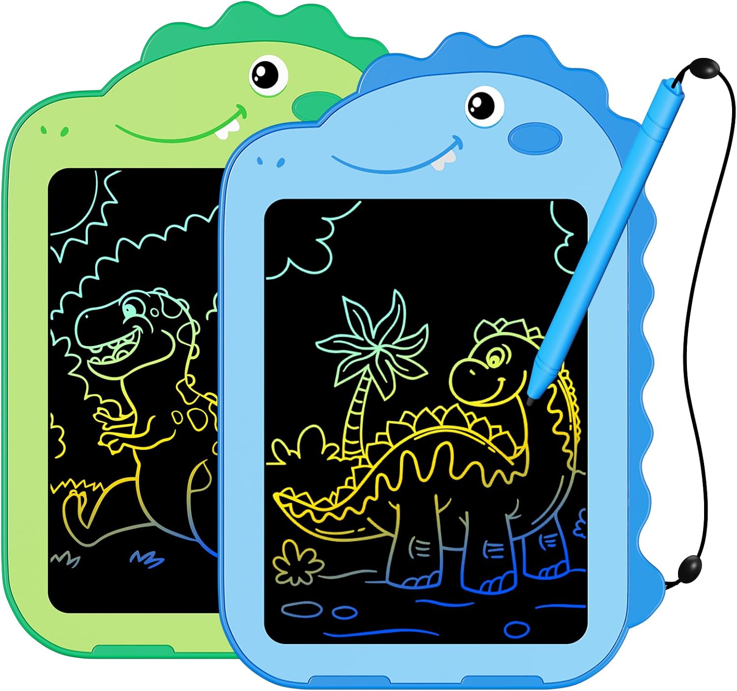 2 Pack LCD Writing Tablet for Kids, 6.5 Inch Colorful Doodle Board Drawing Tablet, Educational Kid Toys, Doodle Pad Dinosaur Toys for 3 4 5 6 7 8 Year Old Boys Girls