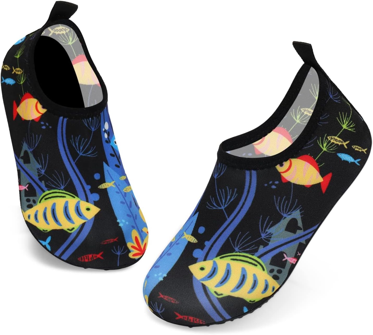 ANLUKE Kids Water Shoes Quick-Dry Barefoot Aqua Socks for Beach & Swim | Elastic collar and flexible non-slip sole give boys girls a comfortable fit, lightweight protection and easy movement.