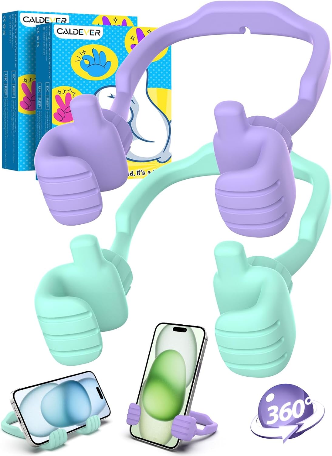 Stocking Stuffers for Teens Girls Boys Gifts Thumbs Up Cell Phone Stand | Back to School Supplies, Adjustable Lazy Phone Holder for Desk, Fun Gift for Women Adults Kids Teenager Tween Trendy Stuff