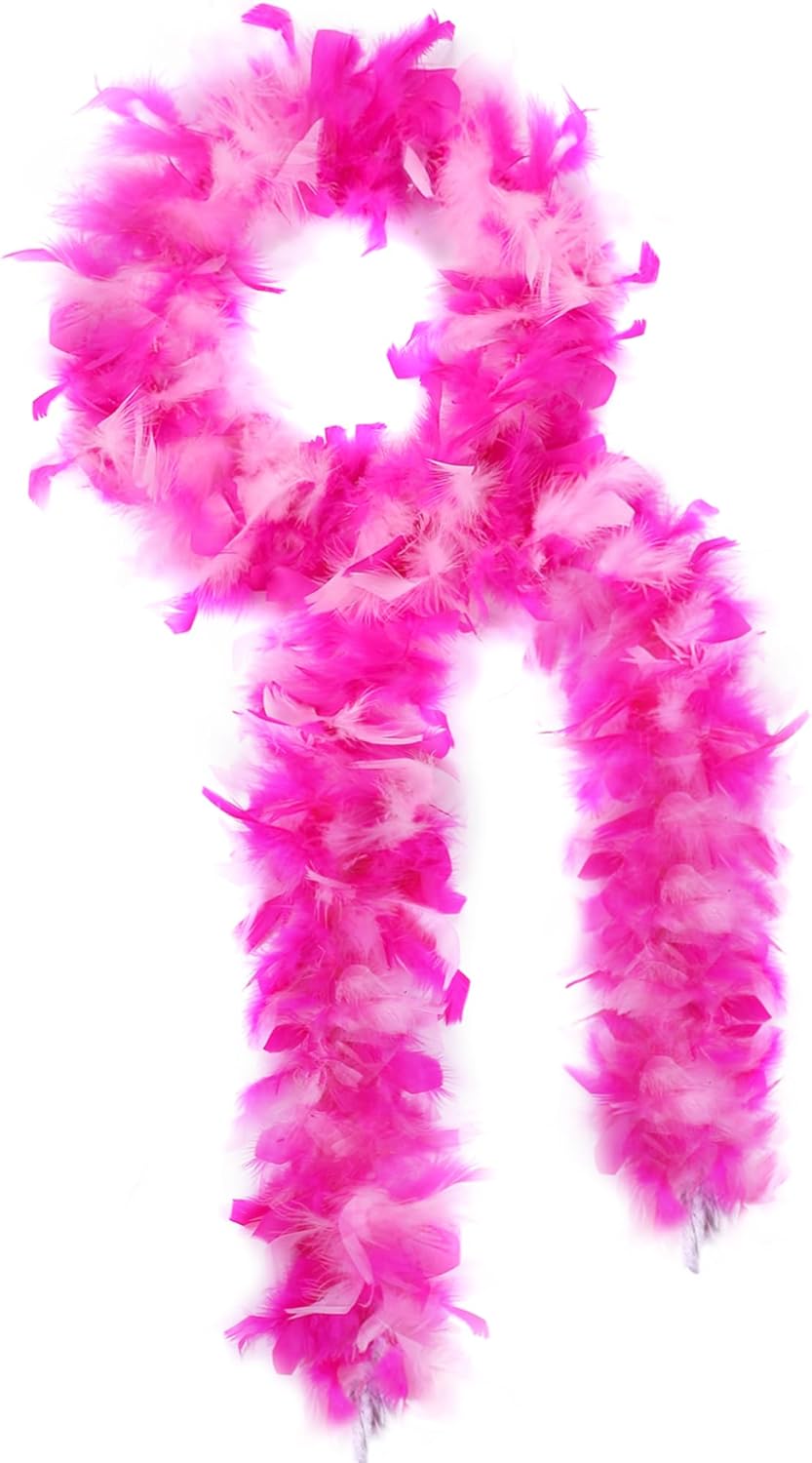 SOGUGOM 35G/50G Turkey Feather Boa, 2 Yards Boa for 1920s Accessories | Fluffy and Soft Feather Boa for Homecoming Mums, Harlem Nights, Great Gatsby Accessories, Showgirl Accessories