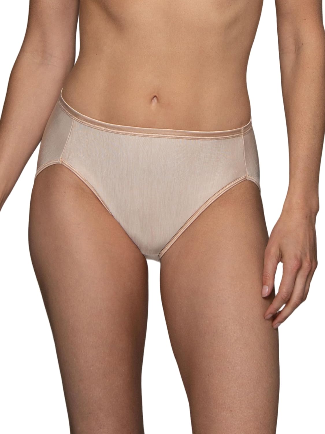 Vanity Fair Women's Illumination Hi Cut Panties, Silky Stretch & Satin Trim