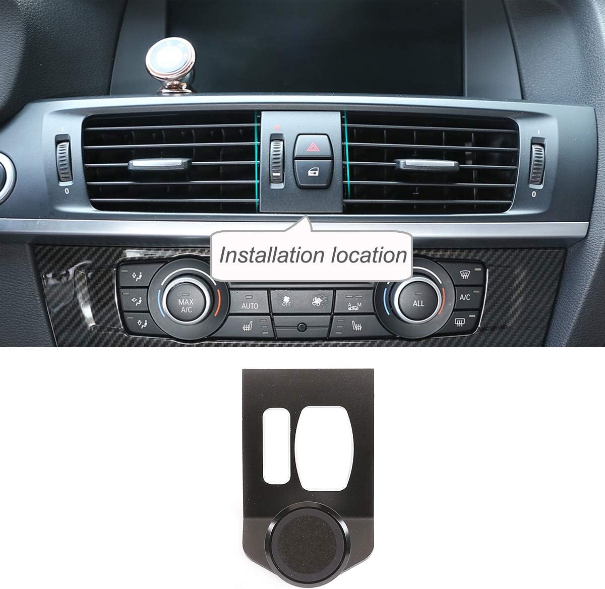 3 Colors Aluminum Alloy Mobile Phone Holder Navigation Bracket for BMW X3 X4 F25 F26 2010-2016， Car Center Console Air Vent Cell Phone Mount (Black)