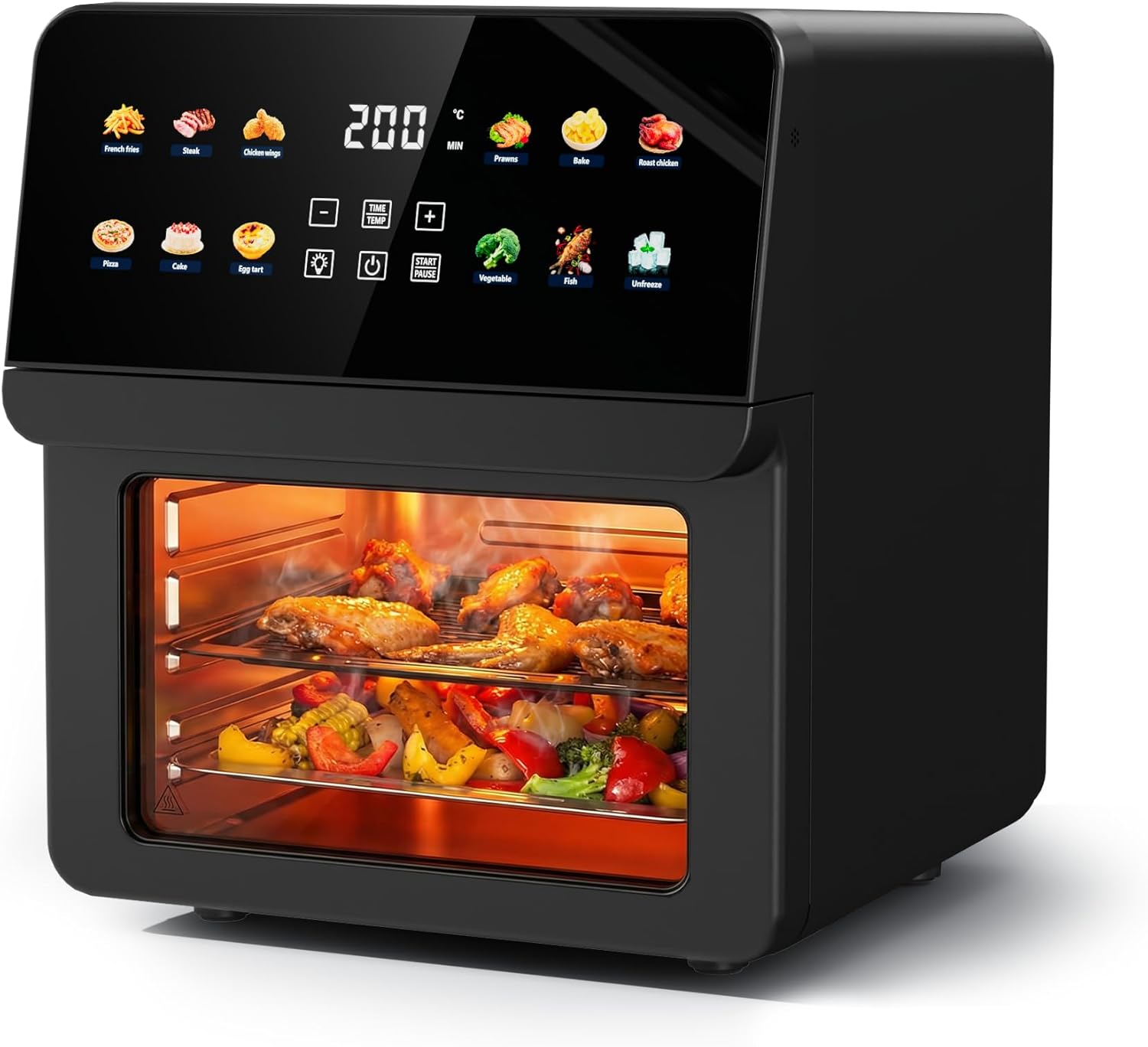 Ludatido 2026Upgraded 12QT Air Fryer Oven, 8-in-1 Air Fryer Toaster Oven Combo with 8 Presets, Family Size Countertop Oven with 2 Baking Racks & Gloves for Roasting, Baking, and Air Frying