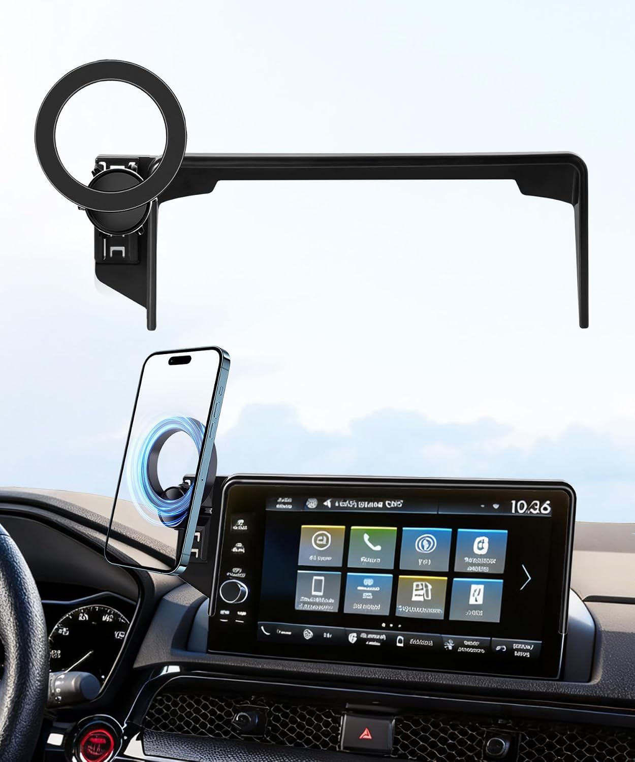 Car Phone Holder for Honda CR-V/HR-V/CRV 2023-2026 Accessories, 7/9" Screen | Magsafe Magnetic Cell Phone Mount Clip Compatible with iPhone, 3D fit Stable Dashboard GPS Navigation Bracket Cradle Stand