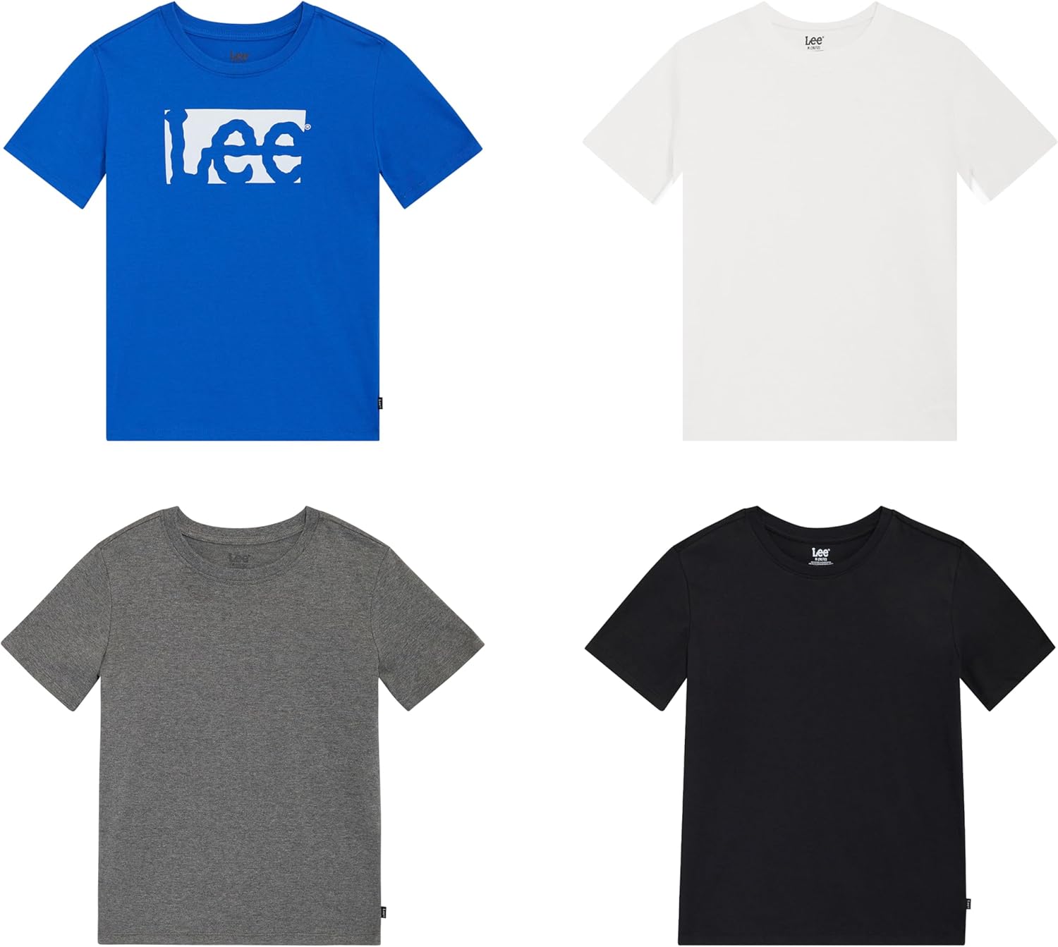 Lee Boys' 4 Pack Variety Super Soft Stretchable Tee Short Sleeve T-Shirt
