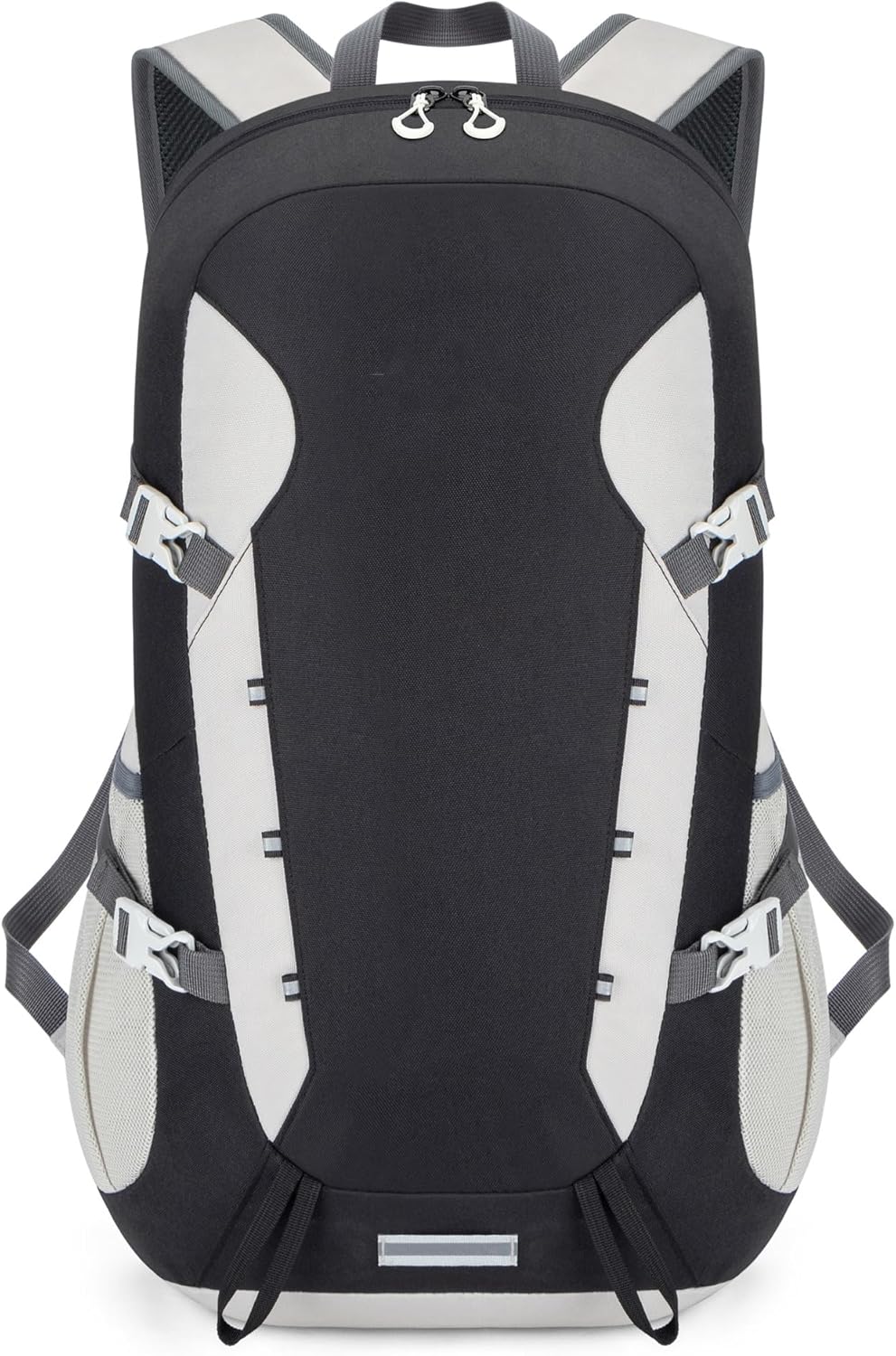 35L Foldable Bag for Climbing Rope- Lightweight Multiple Compartments and Reflective Strips for Travel, Camping, Hiking 20.1" L×11.8" W×7.9" H, Black&White