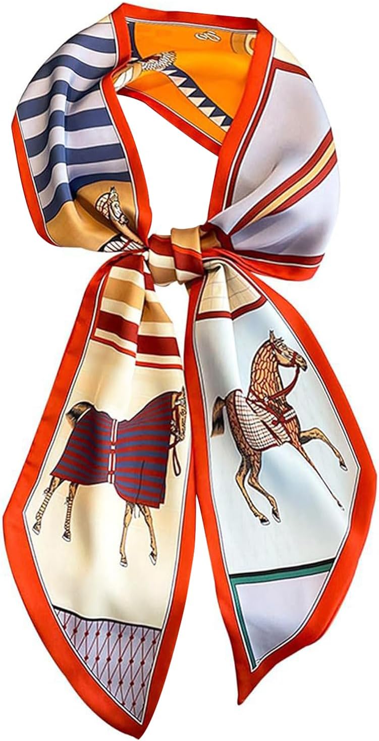 Hair Scarf for Women Fashion Satin Silky Feeling Neck Scarf Bag Purse Scarf for Handbag Handle Etc
