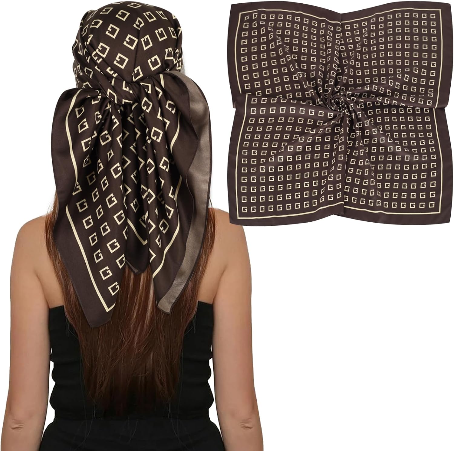 EXTREE Luxury Satin Head Scarf 35x35 - Silk-like Wrap for Women, Versatile Shawl/Sun Cover/Wrapping, Premium Gift for Her