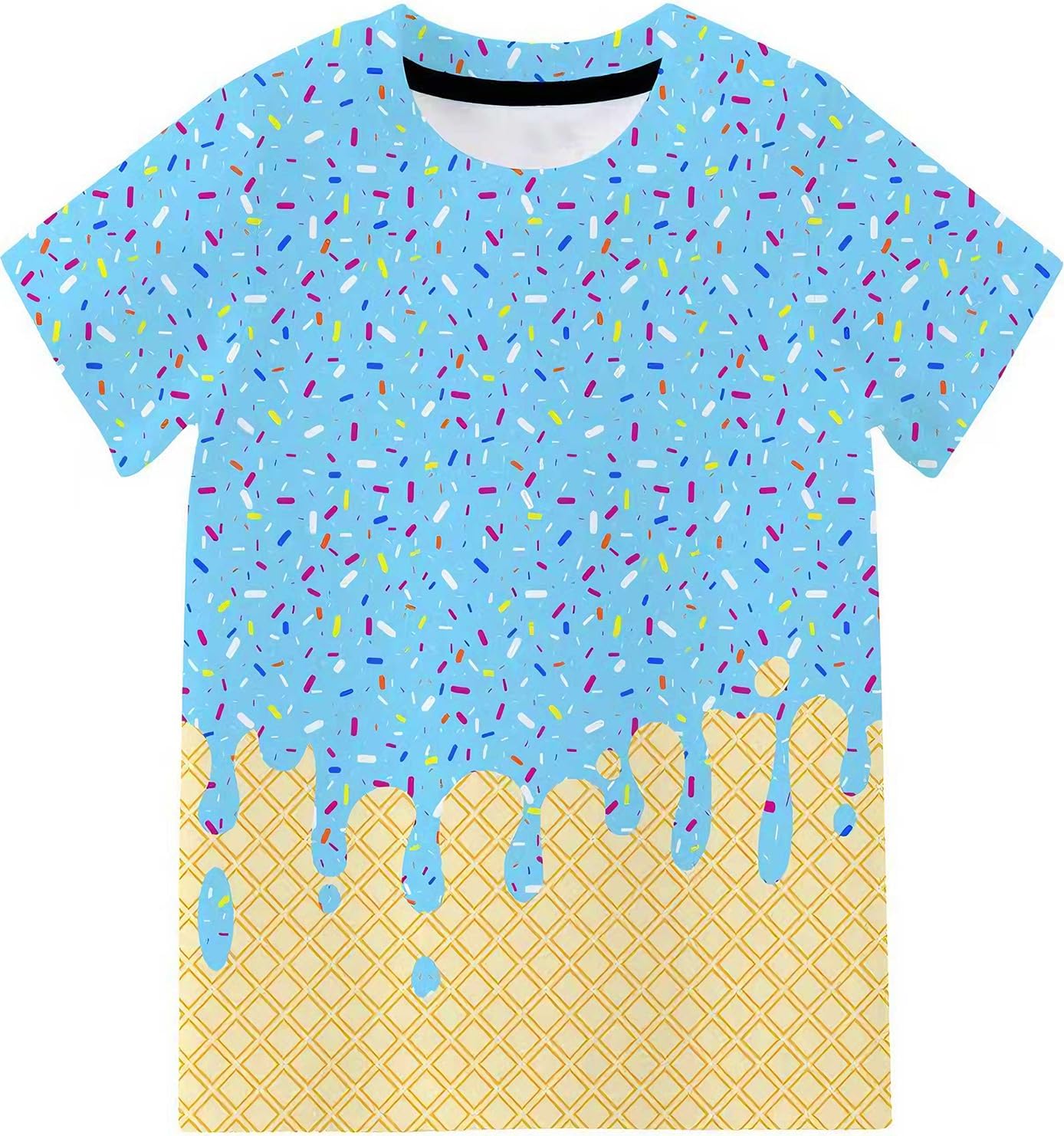 Boys T Shirts Size 4-12 Ice Cream Short Sleeve Shirt for Kids