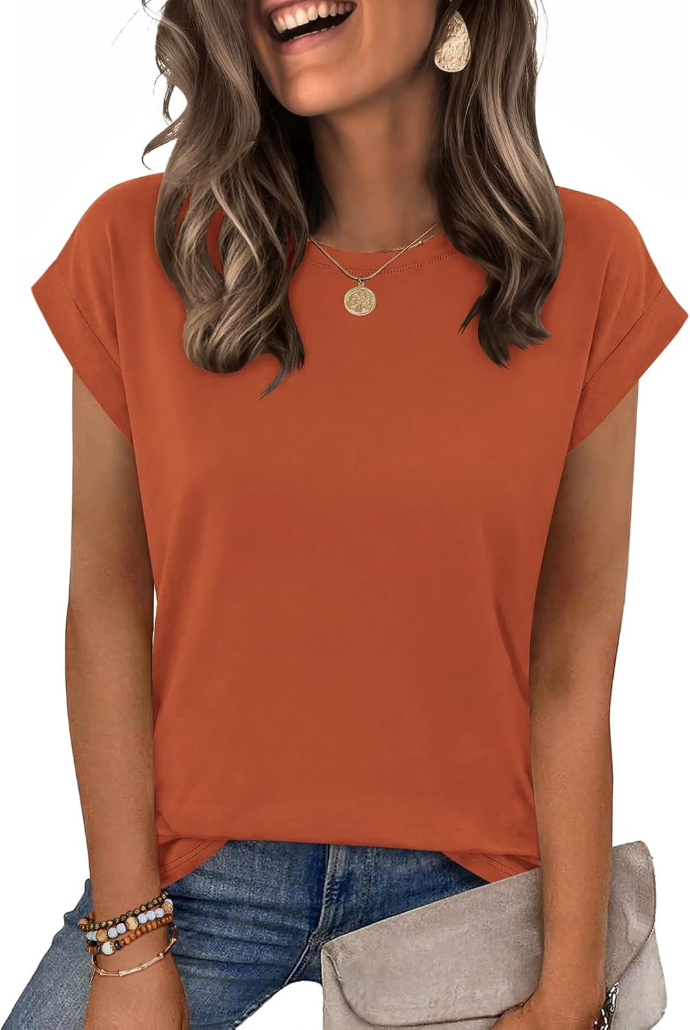 Zeagoo Womens Tops Summer Casual Cap Sleeve Tshirts Shirts Business Dressy Spring Fashion Outfits Trendy Clothes