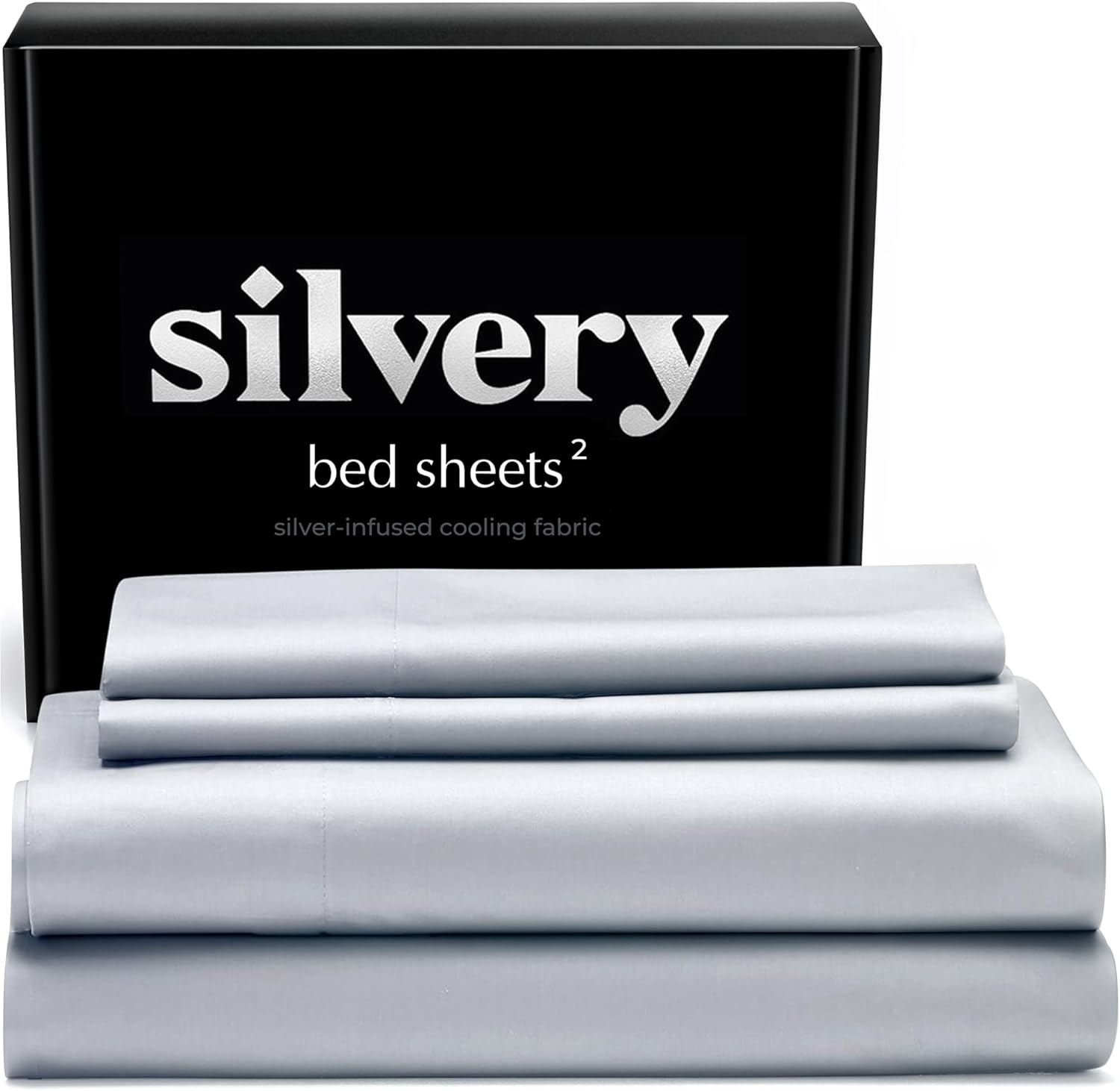 Silver Infused Bed Sheets Set - Award-Winning Self-Cooling Fabric with Self-Cleaning Silvery Technology that Stays Fresh 3X Longer for Hygienic Sleep