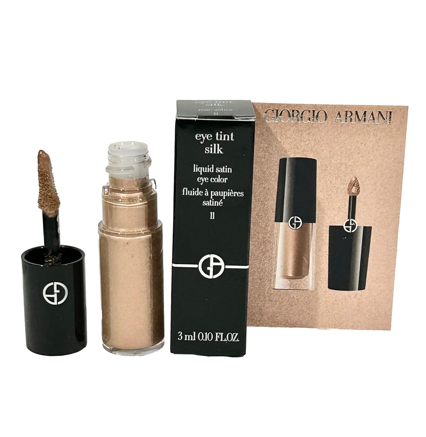 GIORGIO ARMANI MINI Eye Tint Silk Liquid Satin Eye Color Rose Ashes # 11-3 ml / 0.10 FL oz (Small)