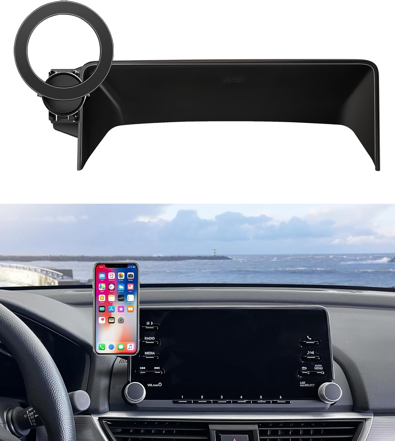 Car Phone Holder for Honda Accord 2018-2022 Accessories, 8" Screen Mount | Magsafe Magnetic Cell Phone Mount Clip Compatible with iPhone, 3D fit Stable Dashboard GPS Navigation Bracket Cradle Stand