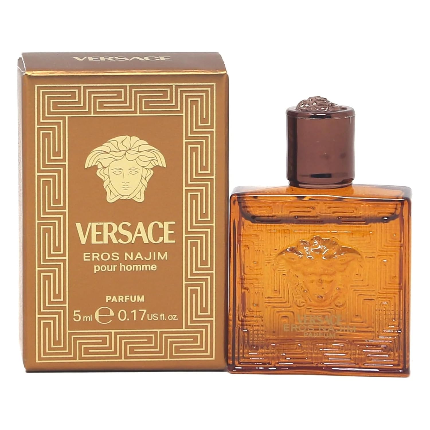 Versace Eros Najim Parfum - Mini Cologne for Men, 0.17 Oz, Travel Size Cologne