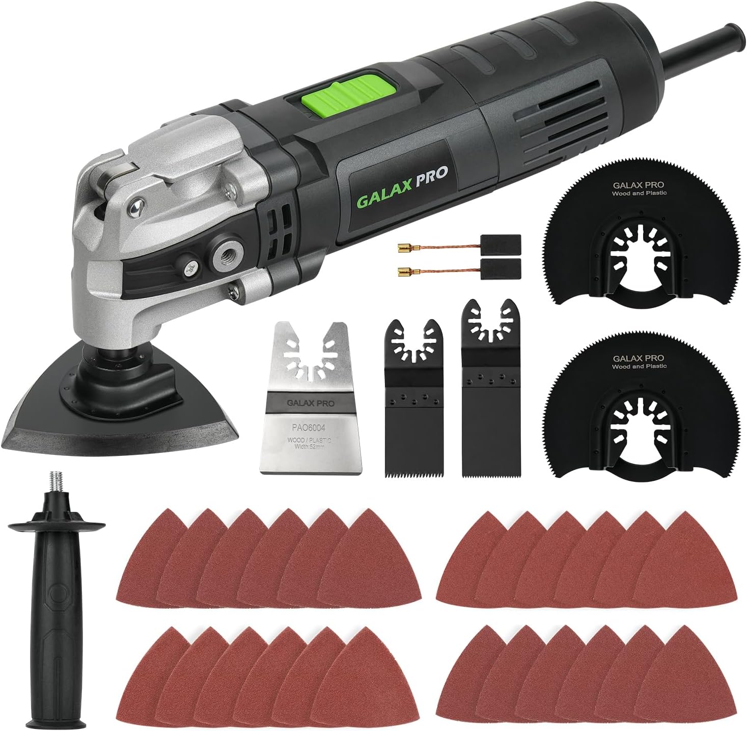 GALAX PRO 3.5A 6 Variable Speed Oscillating Multi Tool Kit with Quick Clamp System Change and 30pcs Accessories, Oscillating Angle:4° for Cutting, Sanding, Grinding