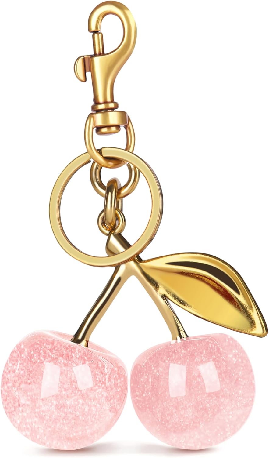 OVRUNS Cherry Bag Charm Cute Accessories Sparkling Purse Charms for Women | Sparkling resin cherry charm with metal, glossy, perfect for bag charms, keychains,keyring and backpacks