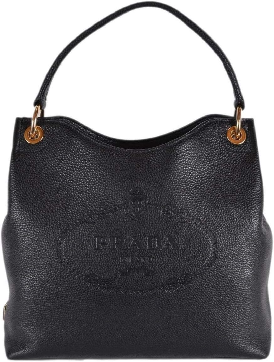 Prada Satchel Bag Handbag For Women - Women's Vitello Daino Black Leather Satchel Bag Handbag 1BC051 Bags For Women